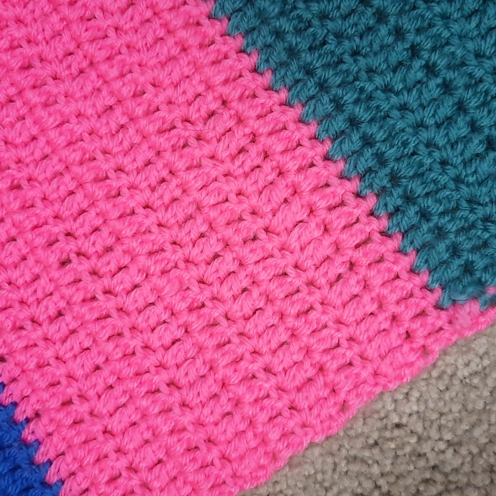 Vintage variegated multi colour gypsy Crocheted blanket - Picture 4 of 4